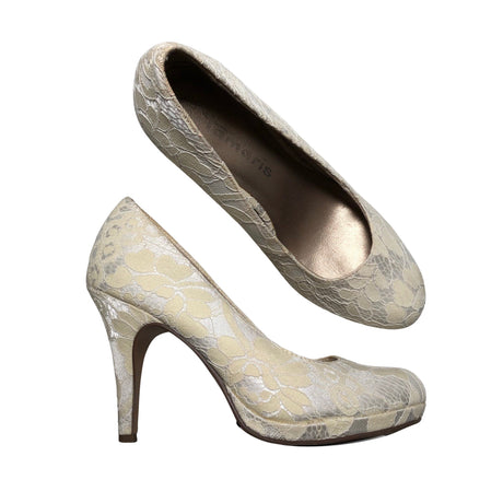 Unisex Tamaris - Evening high heels, size 38 - Natural white ()