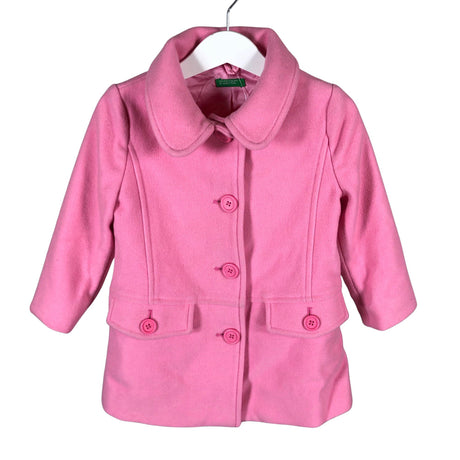 Unisex Benetton - Wool coat, size 86 - 92 - Light pink ()