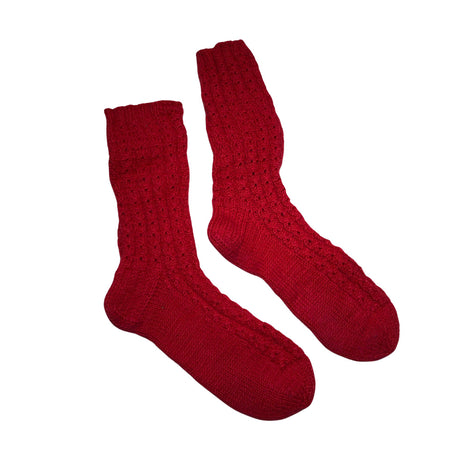 Unisex Handmade - Wool socks, size 39 - Red ()