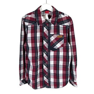 Unisex s.Oliver - Collared shirt, size 134 - 140 - Wine red (1)