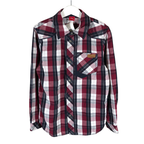 Unisex s.Oliver - Collared shirt, size 134 - 140 - Wine red ()
