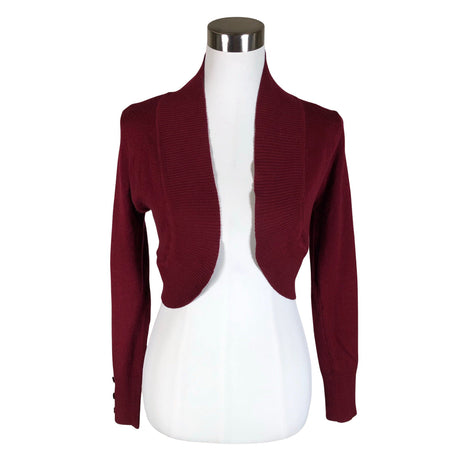 Unisex Collectif - Knit bolero jacket, size 34 - Wine red ()