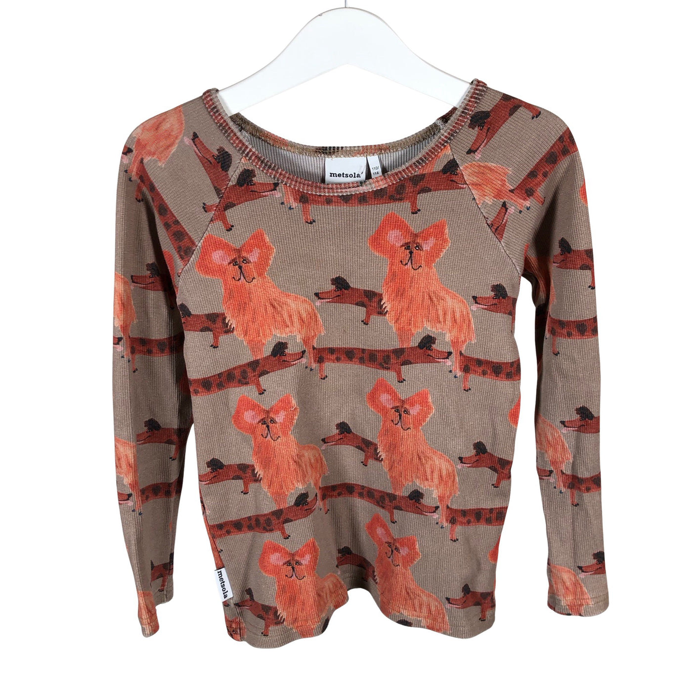Unisex Metsola - Tricot shirt, size 110 - 116 - Brown (1)