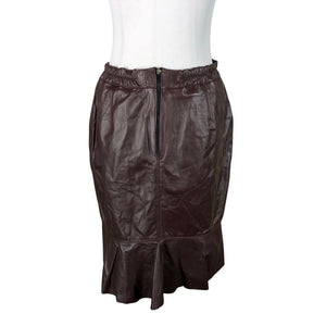 Unisex Handmade - Leather skirt, size 40 - Wine red (2)