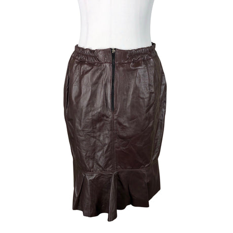 Unisex Handmade - Leather skirt, size 40 - Wine red (2)