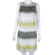 Unisex Mosaic - Sheath dress, size 32 - White ()