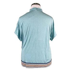 Unisex Marc Cain - Short-sleeved blouse, size 42 - Light blue (2)
