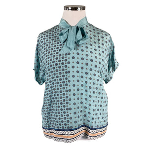 Unisex Marc Cain - Short-sleeved blouse, size 42 - Light blue (1)
