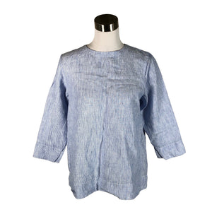 Unisex Muji - Short-sleeved blouse, size 38 - Light blue (1)