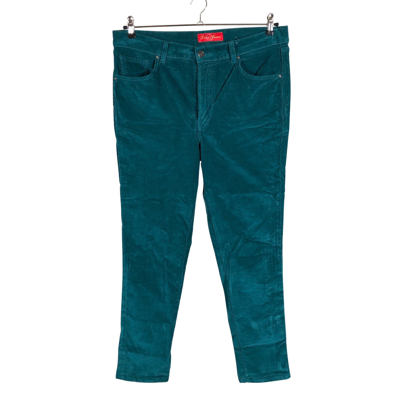 Unisex Silver Jeans - Velvet pants, size 44 - Green (1)
