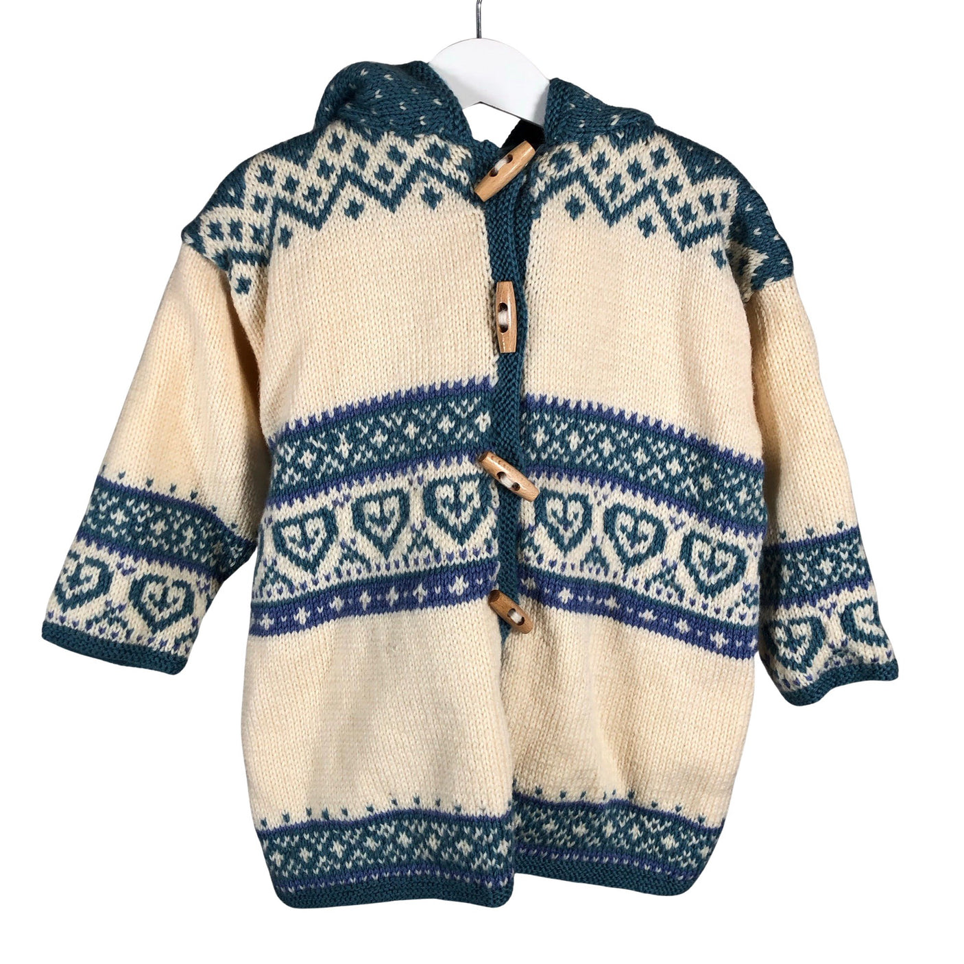 Unisex Handmade - Cardigan, size 110 - 116 - Natural white (1)