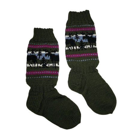 Unisex Handmade - Wool socks, size 39 - Green ()