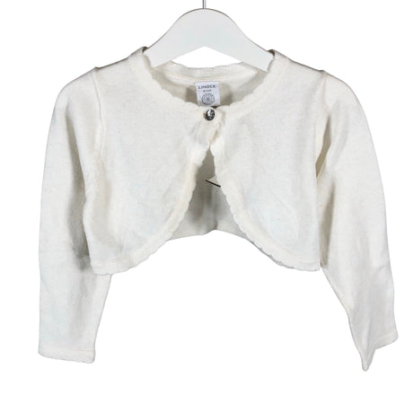 Unisex Lindex - Knit bolero jacket, size 98 - 104 - White ()
