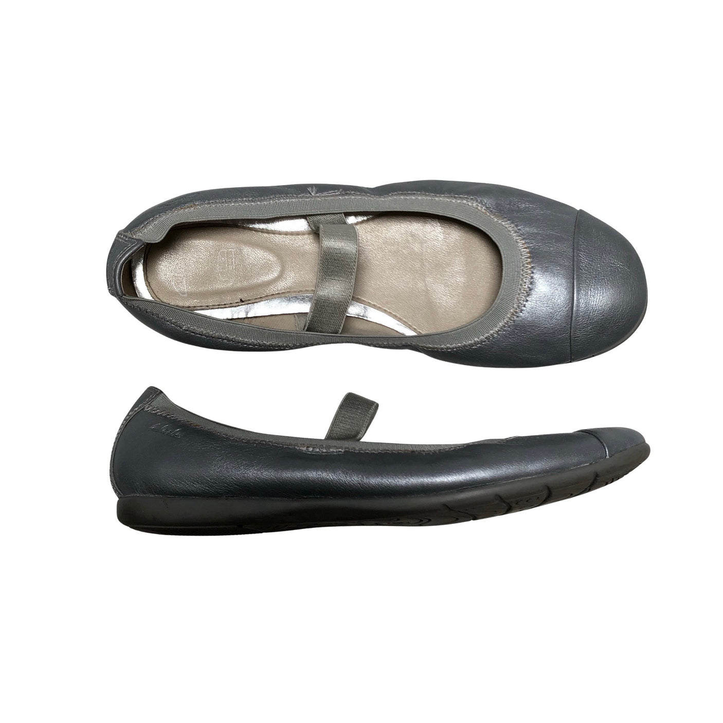 Unisex Clarks - Ballerinas, size 35 - Silver (1)