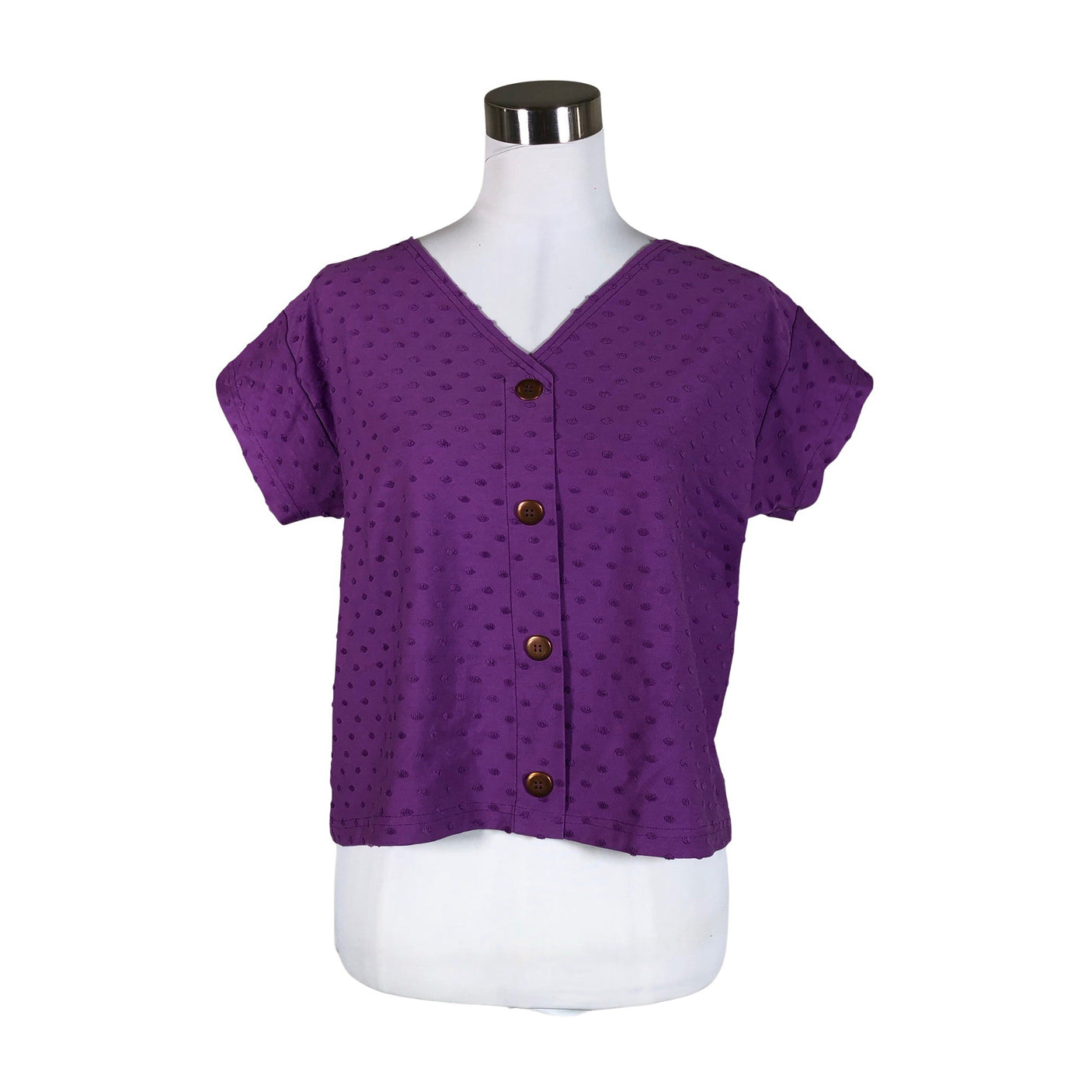 Unisex Aarrelabel - Short-sleeved blouse, size 38 - Violet (1)