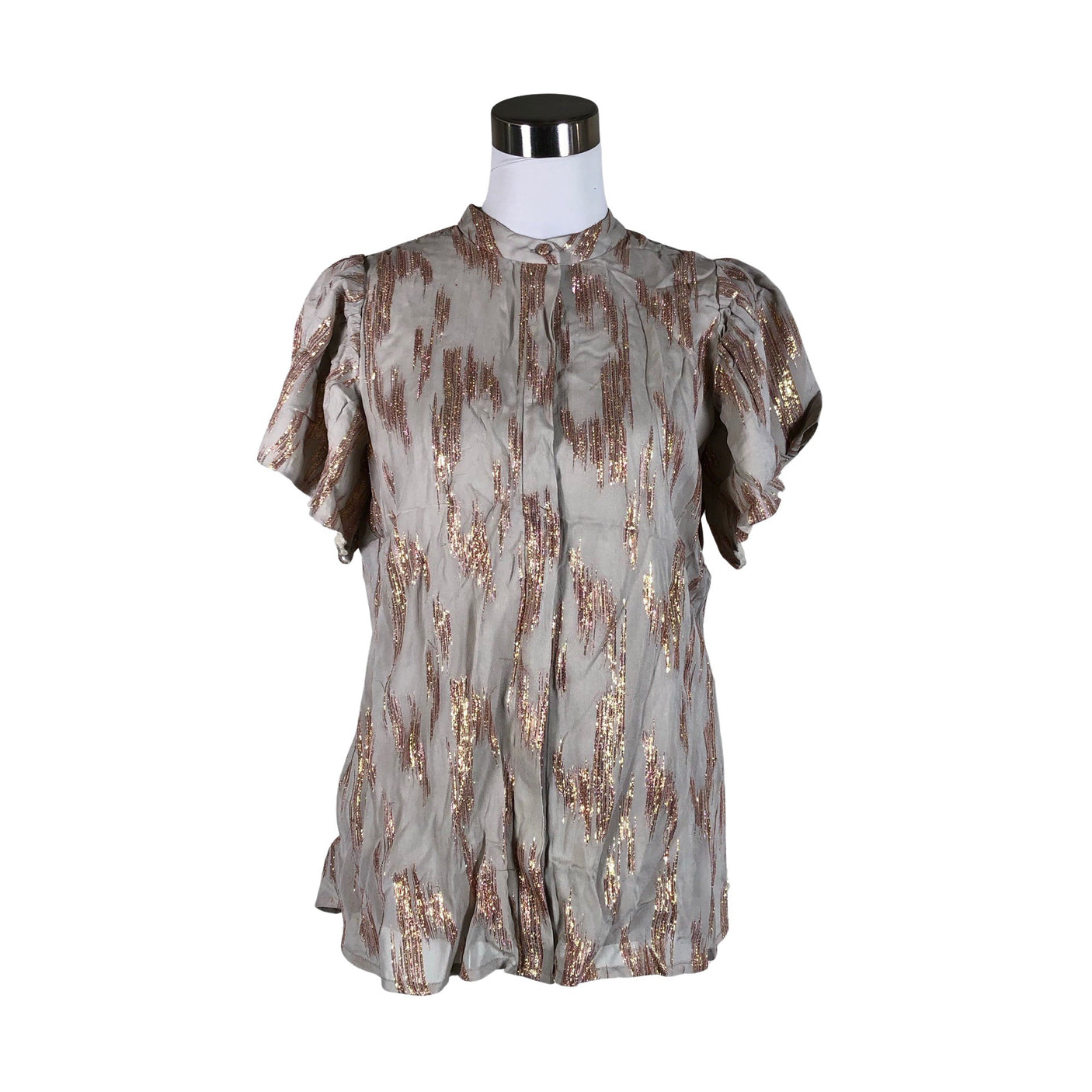 Unisex Bruuns Bazaar - Short-sleeved blouse, size 38 - Gray (1)
