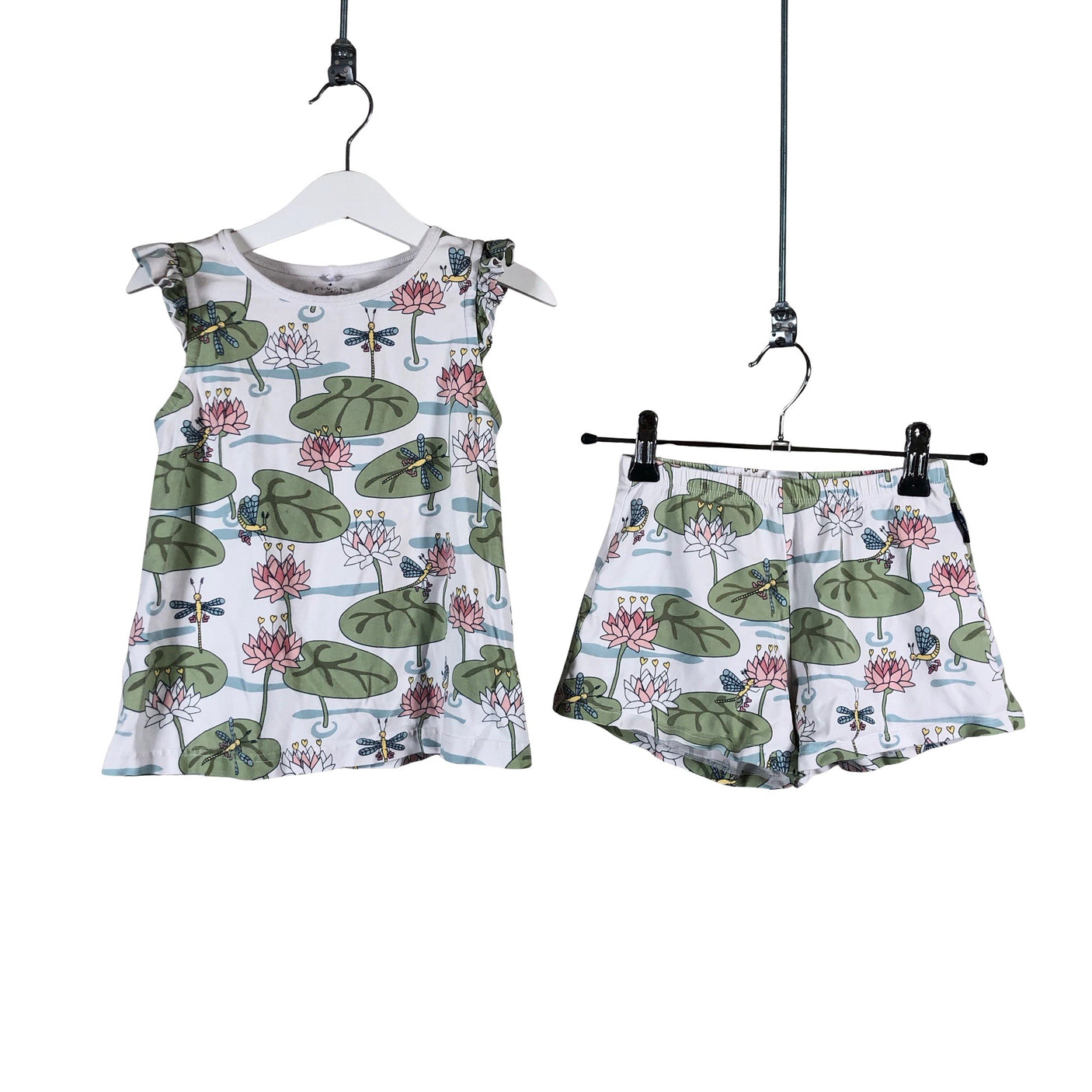Unisex Polarn O. Pyret - Shorts and top set, size 110 - 116 - White (1)