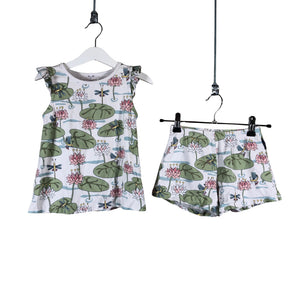 Unisex Polarn O. Pyret - Shorts and top set, size 110 - 116 - White (1)