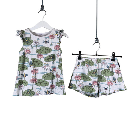 Unisex Polarn O. Pyret - Shorts and top set, size 110 - 116 - White ()