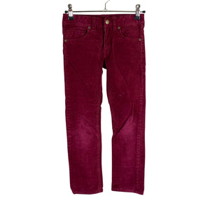 Unisex Polarn O. Pyret - Velvet pants, size 122 - 128 - Wine red (1)