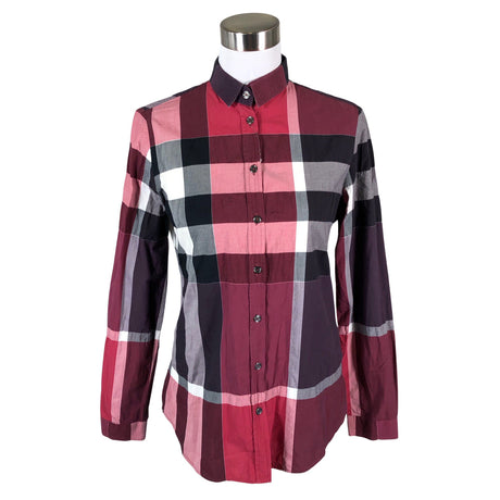 Unisex Burberry Brit - Collared shirt, size 36 - Wine red ()