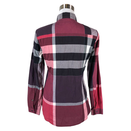 Unisex Burberry Brit - Collared shirt, size 36 - Wine red (2)