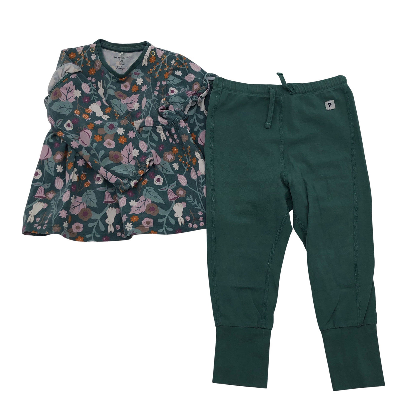 Unisex Polarn O. Pyret - Tricot dress, size 74 - 80 - Green (1)