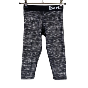 Unisex USA Pro - Sports capri pants, size 122 - 128 - Black (1)