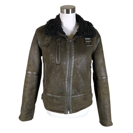 Unisex Pepe Jeans - Leather jacket, size 36 - Green ()