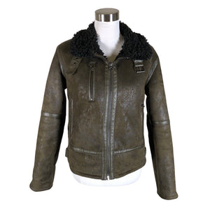 Unisex Pepe Jeans - Leather jacket, size 36 - Green (1)
