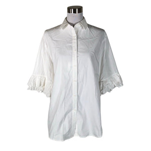 Unisex By Malina - Short-sleeved blouse, size 36 - White (1)