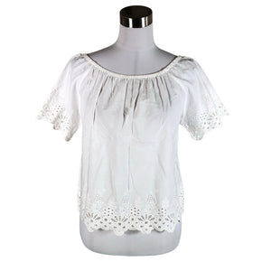 Unisex Benetton - Short-sleeved blouse, size 34 - White (1)