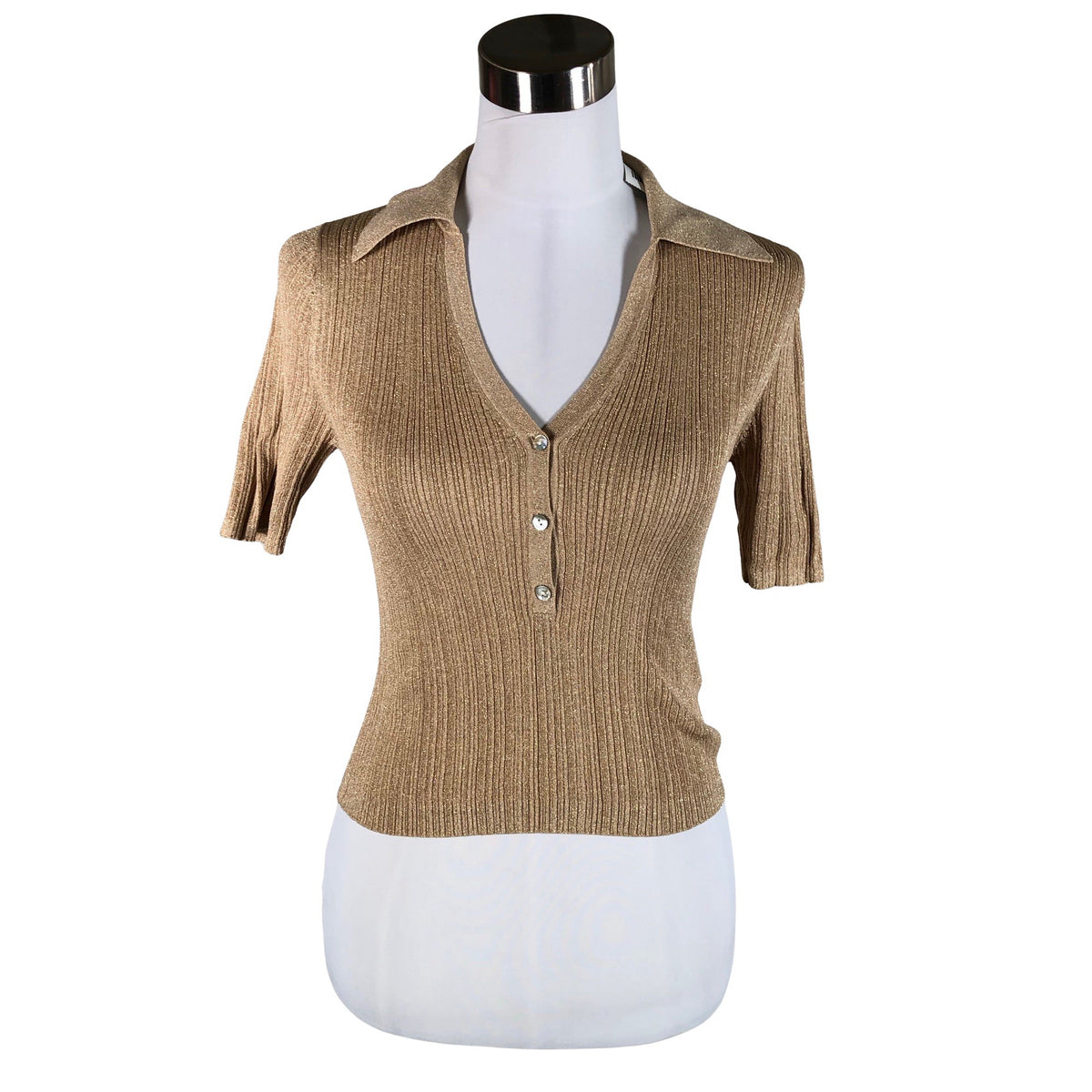 Unisex &Other Stories - Short-sleeved blouse, size 34 - Beige (1)