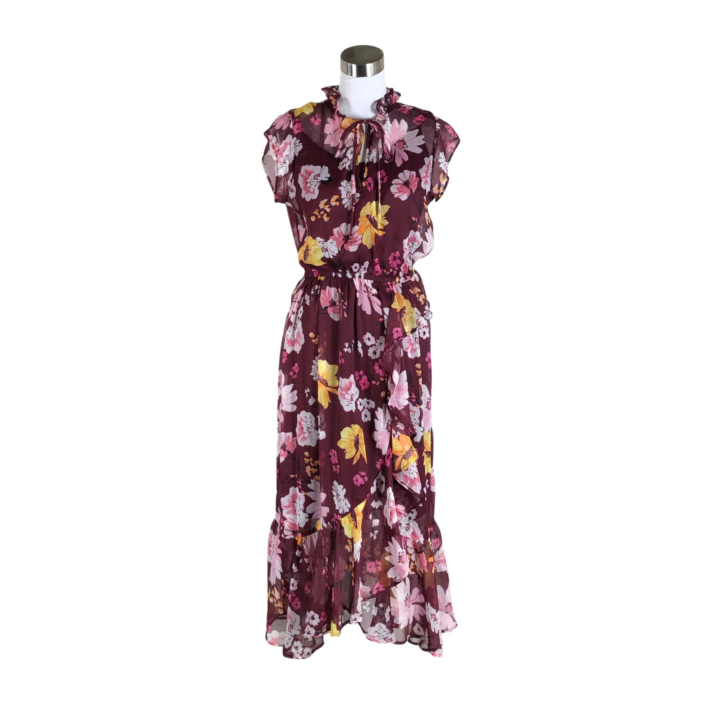Unisex Soaked - Schiffon dress, size 38 - Wine red (1)