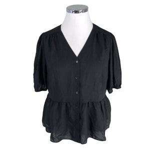 Unisex Uniqlo - Short-sleeved blouse, size 42 - Black (1)