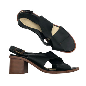 Unisex Läeder by Nature - Heeled sandals, size 41 - Black (1)