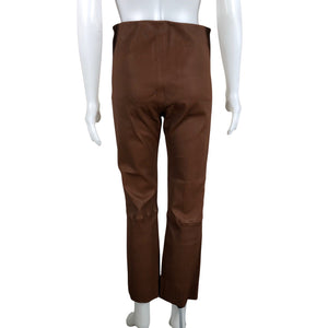 Unisex by Malene Birger - Leather pants, size 38 - Brown (2)