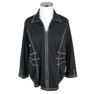 Unisex Liva - Sweat jacket, size 44 - Black (1)