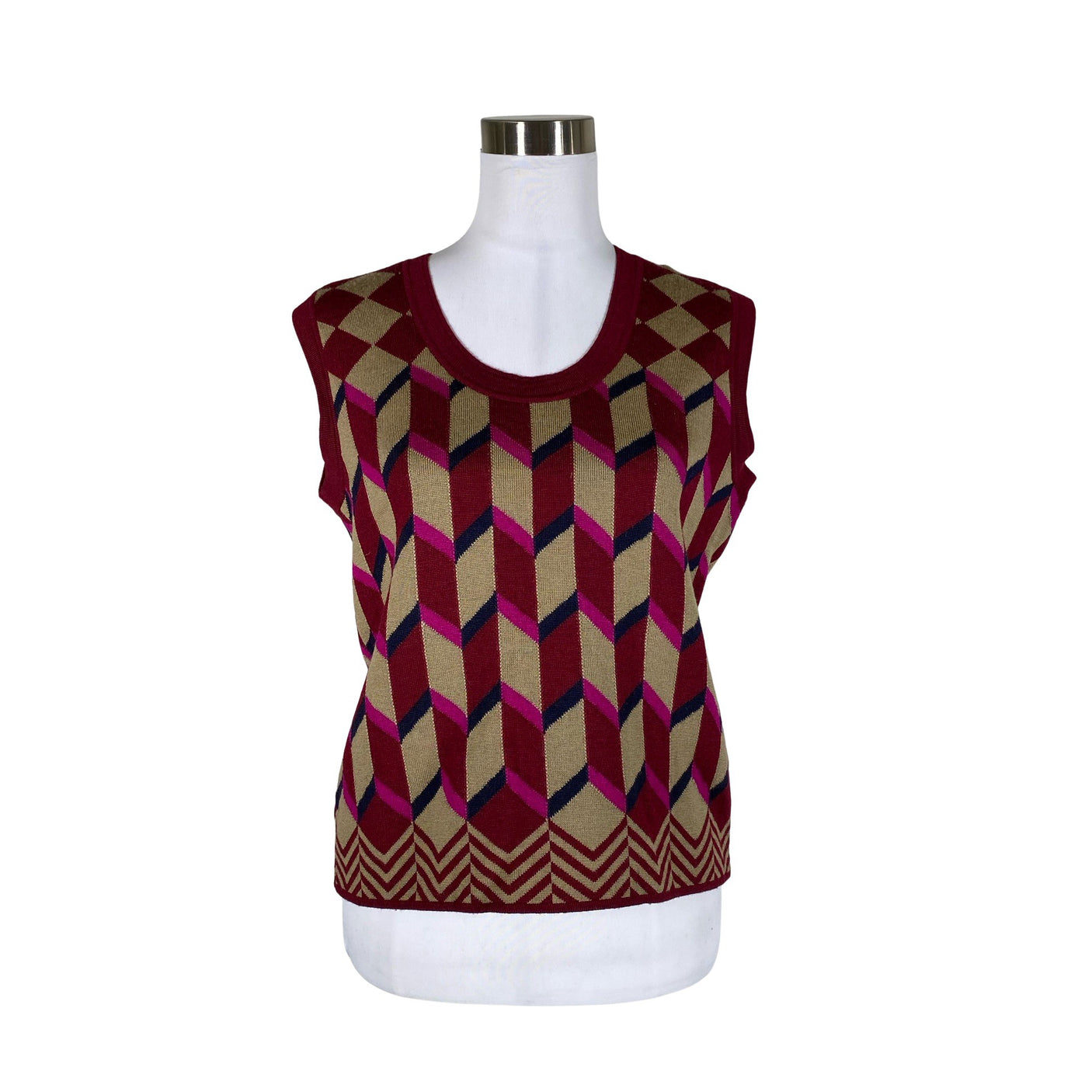 Unisex MaxMara - Knit vest, size 40 - Wine red (1)
