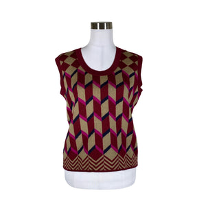 Unisex MaxMara - Knit vest, size 40 - Wine red (1)