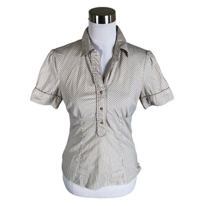 Unisex Monton - Short-sleeved blouse, size 38 - White (1)
