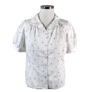 Unisex Collectif - Short-sleeved blouse, size 46 - White (1)