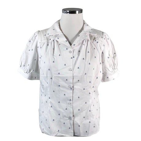 Unisex Collectif - Short-sleeved blouse, size 46 - White ()