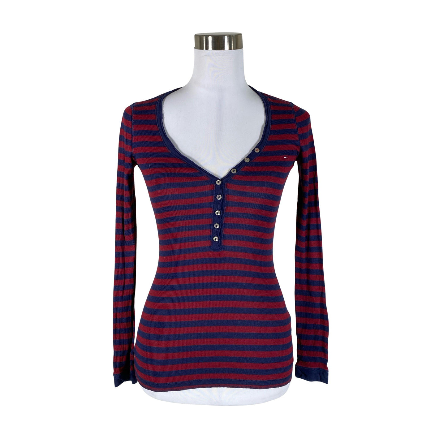 Unisex Tommy Hilfiger - Tricot shirt, size 36 - Wine red (1)