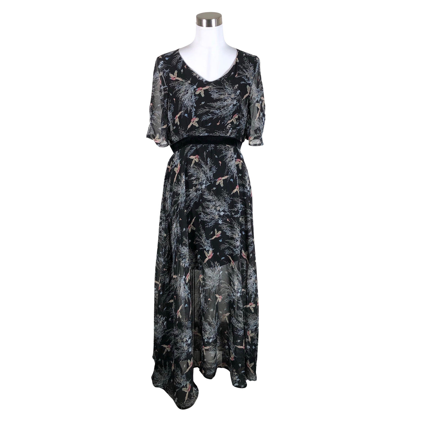 Unisex Cream - Schiffon dress, size 36 - Black (1)