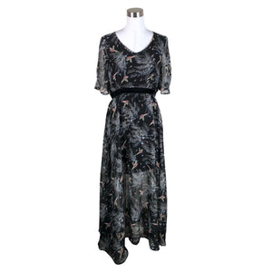 Unisex Cream - Schiffon dress, size 36 - Black (1)
