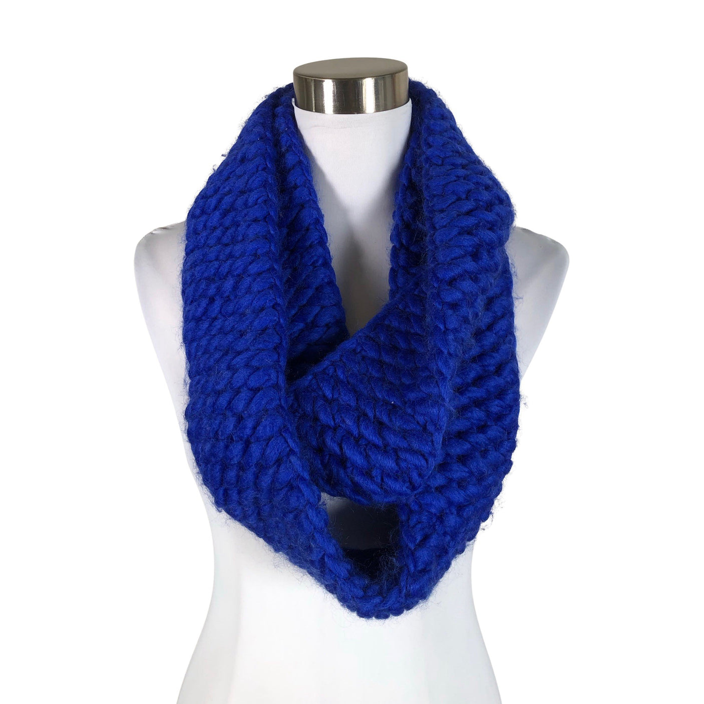 Unisex Handmade - Circle scarf, size Midi - Blue (1)
