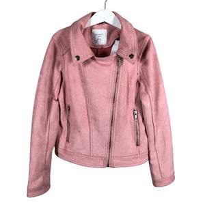 Unisex Lindex - Leather jacket, size 140 - 146 - Light pink (1)