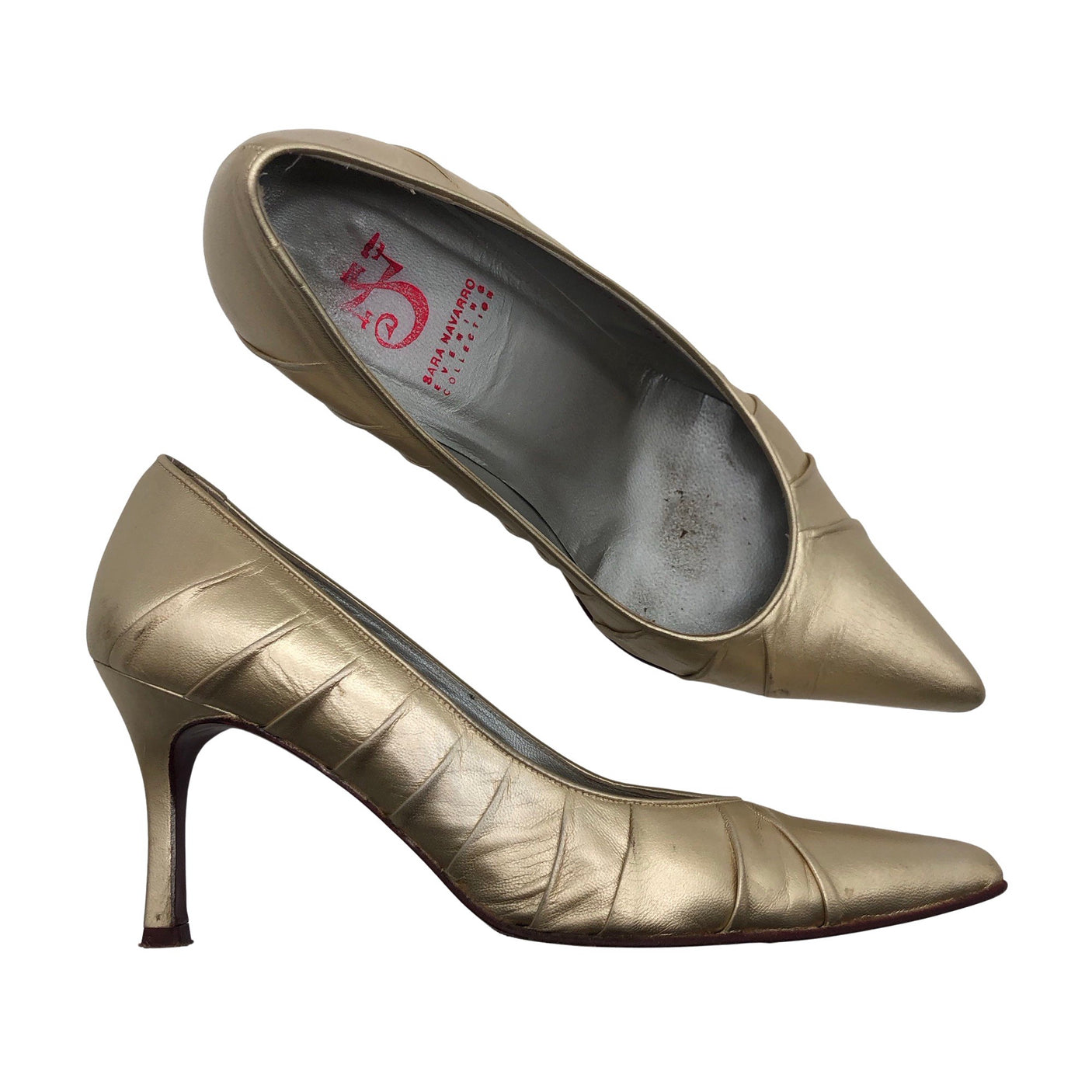 Unisex Sara Navarro - Evening high heels, size 37 - Gold (1)