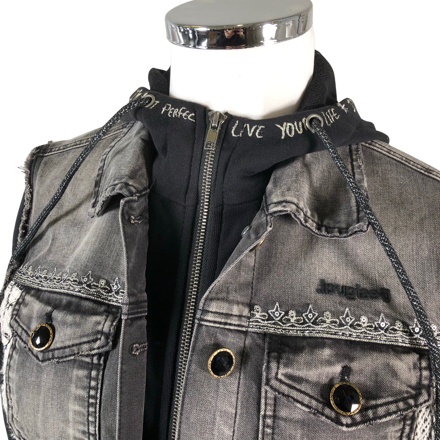 Unisex Desigual - Denim jacket, size 44 - Gray (3)